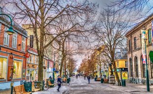 Trondheim Norway Street Sky Clouds Archite
