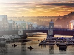 Norway Trondheim Bridge City River Archite