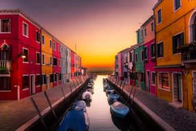 Venice Italy Burano Island Buildings Color