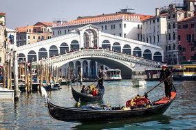Venice Rialto Italy Bridge Grand Canal Gon