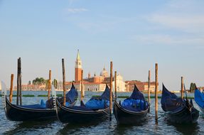 Gondolas, Venice, Italy, Holiday, Church