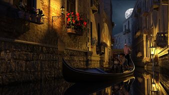 Venice, Gondola, Midnight, In Love