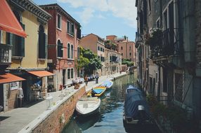 Canal Venice Italy Boats Cityscape Archite