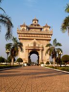 Gate Wat Pha-That Luang Vientiane Laos Mon