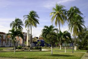 Park, Lawn, Statue, Recreation