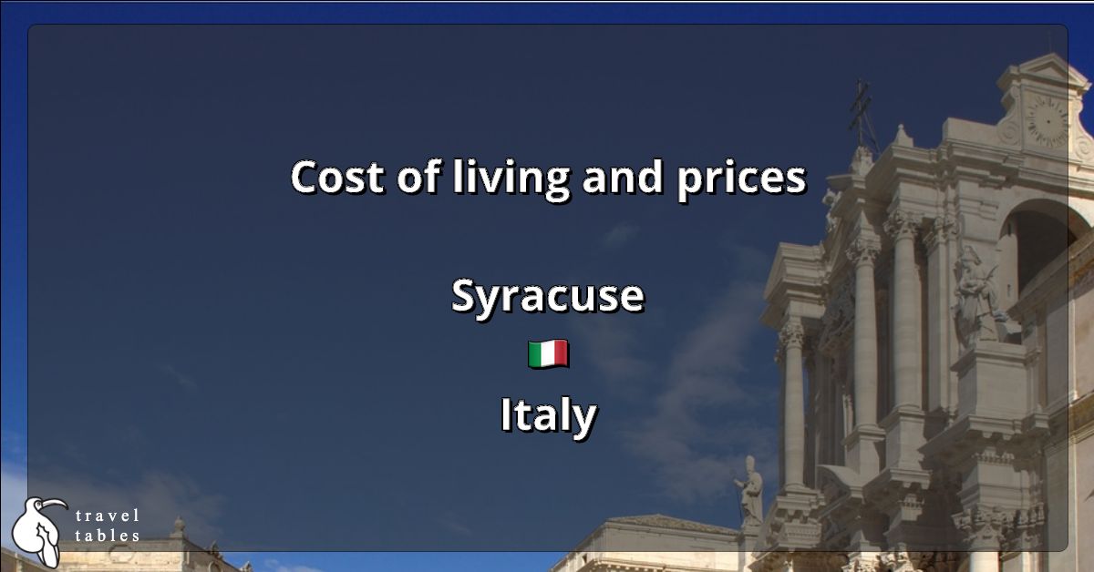 Cost of living and prices in Syracuse 🇮🇹 Updated Jul 2023 TravelTables