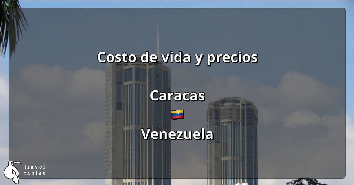 Costo de vida y precios en caracas 🇻🇪 Actualizado jul 2023 TravelTables