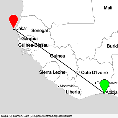 Bingerville (ABJ) - Dakar (DKR) Cheap Flight Tickets Price Calendar 2021