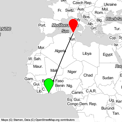 Bingerville (ABJ) - Ariana (TUN) Cheap Flight Tickets Price Calendar 2021