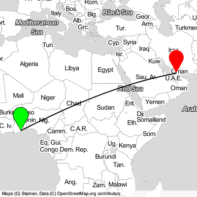 Accra (ACC) - Dubai (DXB) Cheap Flight Tickets Price Calendar 2021