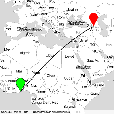 Accra (ACC) - Didi Lilo (TBS) Cheap Flight Tickets Price Calendar 2021