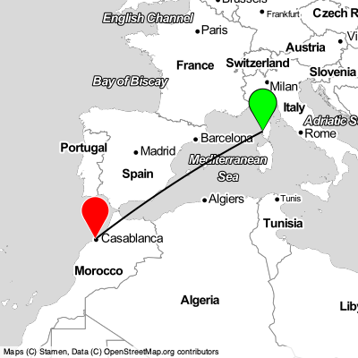 Ajaccio (AJA) - Casablanca (CAS) Cheap Flight Tickets Price Calendar 2021
