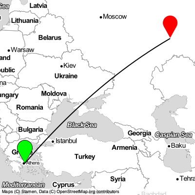 Porto Rafti (ATH) - Samara (KUF) Cheap Flight Tickets Price Calendar 2021