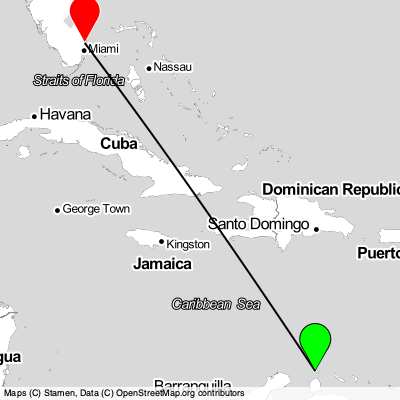 Oranjestad (AUA) - Fort Lauderdale (FLL) Cheap Flight Tickets Price Calendar 2021