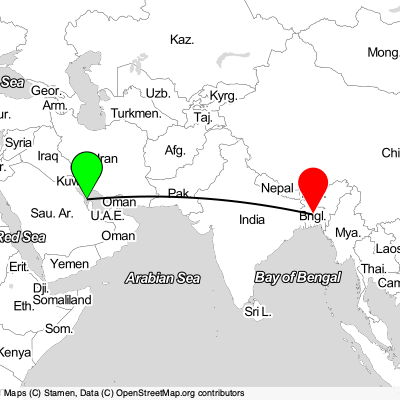 Muharraq (BAH) - Dhaka (DAC) Cheap Flight Tickets Price Calendar 2021
