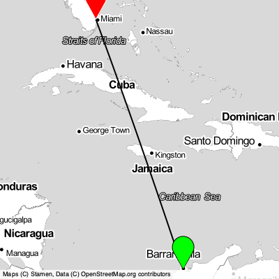 Soledad (BAQ) - Hialeah (MIA) Cheap Flight Tickets Price Calendar 2021