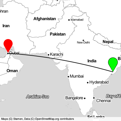 Bhubaneswar (BBI) - Dubai (DXB) Cheap Flight Tickets Price Calendar 2021
