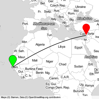 Yundum (BJL) - Baabda (BEY) Cheap Flight Tickets Price Calendar 2021