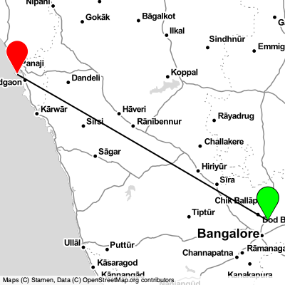 Bengaluru (BLR) - Panaji (GOI) Cheap Flight Tickets Price Calendar 2021