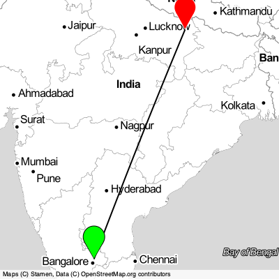 Bengaluru (BLR) - Gorakhpur (GOP) Cheap Flight Tickets Price Calendar 2021