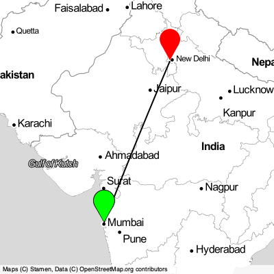 Mumbai (BOM) - Gurugram (DEL) Cheap Flight Tickets Price Calendar 2021