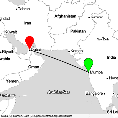 Mumbai (BOM) - Dubai (DXB) Cheap Flight Tickets Price Calendar 2021