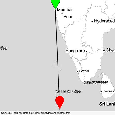 Mumbai (BOM) - Hulhumale (MLE) Cheap Flight Tickets Price Calendar 2021