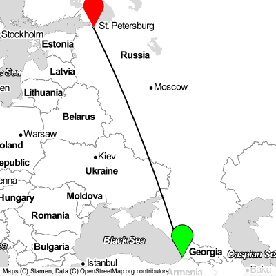 Batumi (BUS) - St Petersburg (LED) Cheap Flight Tickets Price Calendar 2021