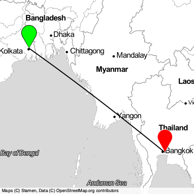 Kolkata (CCU) - Samut Prakan (BKK) Cheap Flight Tickets Price Calendar 2021