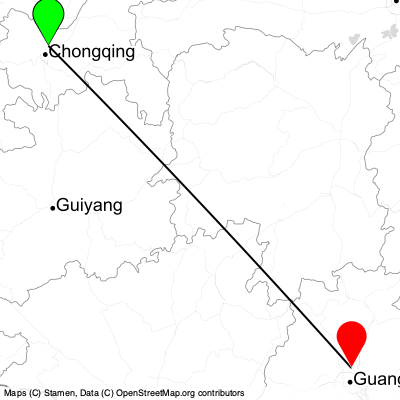 Chongqing (CKG) - Guangzhou (CAN) Cheap Flight Tickets Price Calendar 2021