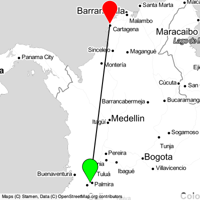 Palmira (CLO) - Cartagena (CTG) Cheap Flight Tickets Price Calendar 2021