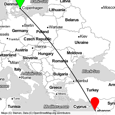 Copenhagen (CPH) - Baabda (BEY) Cheap Flight Tickets Price Calendar 2021