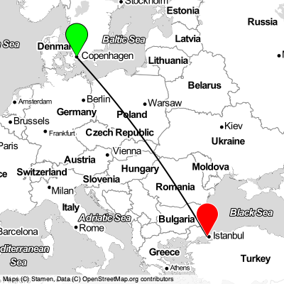 Copenhagen (CPH) - Esenyurt (IST) Cheap Flight Tickets Price Calendar 2021