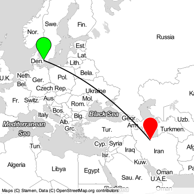 Copenhagen (CPH) - Tehran (THR) Cheap Flight Tickets Price Calendar 2021