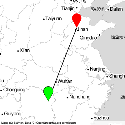 Changsha (CSX) - Jinan (TNA) Cheap Flight Tickets Price Calendar 2021
