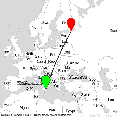 Catania (CTA) - St Petersburg (LED) Cheap Flight Tickets Price Calendar 2021