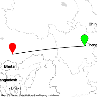 Chengdu (CTU) - Bumthang (LXA) Cheap Flight Tickets Price Calendar 2021