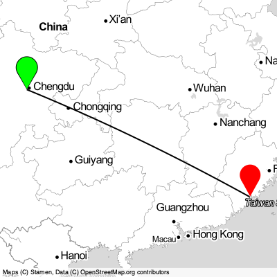 Chengdu (CTU) - Xiamen (XMN) Cheap Flight Tickets Price Calendar 2021