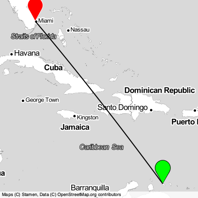 Grote Berg (CUR) - Hialeah (MIA) Cheap Flight Tickets Price Calendar 2021