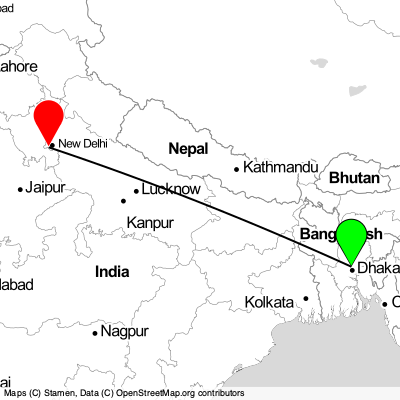 Dhaka (DAC) - Gurugram (DEL) Cheap Flight Tickets Price Calendar 2021