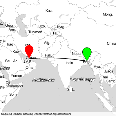 Dhaka (DAC) - Dubai (DXB) Cheap Flight Tickets Price Calendar 2021