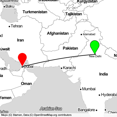 Gurugram (DEL) - Dubai (DXB) Cheap Flight Tickets Price Calendar 2021