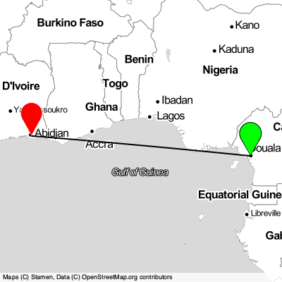Douala (DLA) - Bingerville (ABJ) Cheap Flight Tickets Price Calendar 2021