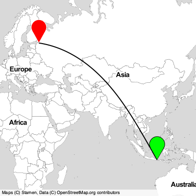 Denpasar (DPS) - St Petersburg (LED) Cheap Flight Tickets Price Calendar 2021