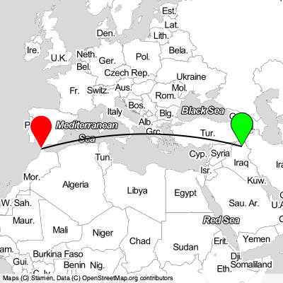 Erbil (EBL) - Tangier (TNG) Cheap Flight Tickets Price Calendar 2021
