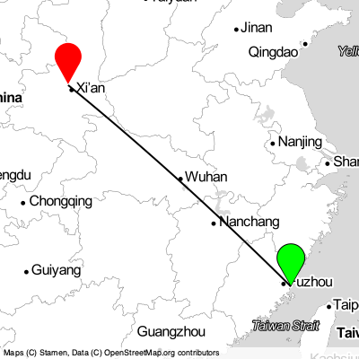 Fuzhou (FOC) - Xi'an (SIA) Cheap Flight Tickets Price Calendar 2021