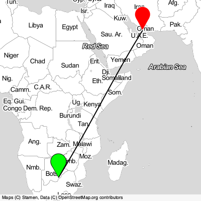 Gaborone (GBE) - Dubai (DXB) Cheap Flight Tickets Price Calendar 2021