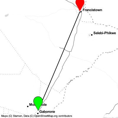 Gaborone (GBE) - Francistown (FRW) Cheap Flight Tickets Price Calendar 2021
