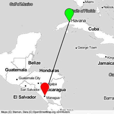 Havana (HAV) - Managua (MGA) Cheap Flight Tickets Price Calendar 2021