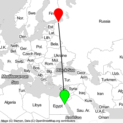 Hurghada (HRG) - St Petersburg (LED) Cheap Flight Tickets Price Calendar 2021